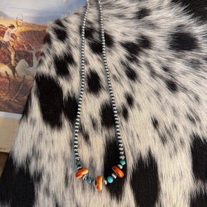 Sterling Silver Pearls/Orange Oyster - Z Bars