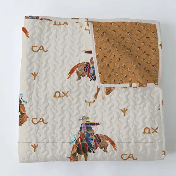 Casey Cowgirl Patchwork Linen Queen Quilt - Ida Mae Home