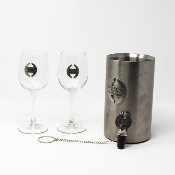 Wine Chiller Set W/Wooden Box