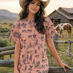 Western Lifestyle Print Tee - Avery