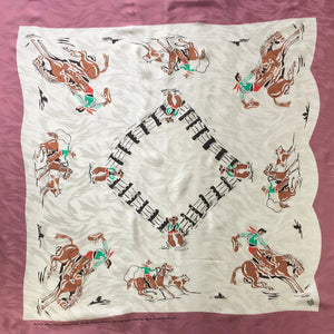 Vintage Cowboy Corral Silk Scarf - Rockmount Ranch Wear