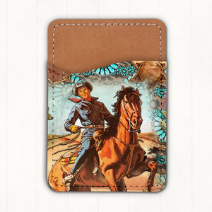 Western Cowboy Phone Card Holder - Bungalow Blue Trading Co.