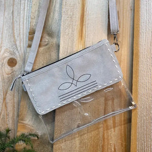 Suede Leather Clear Crossbody - Western Linens