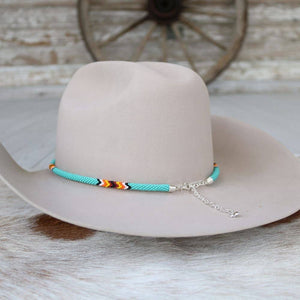 Round Beaded Hat Band (Turquoise) - Willow Lane Hat Co.