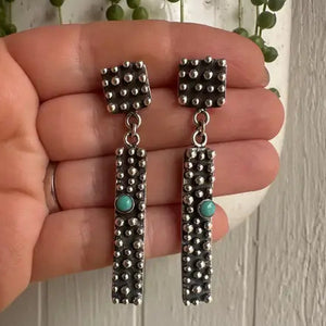 Turquoise Sterling Dangle Earrings - Nizhoni Traders LLC