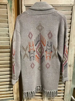 Aztec Fringe Cardigan - Cotton & Rye Outfitters