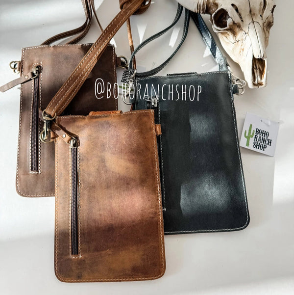 Haydee Tooled Phone Crossbody  - Boho Ranch Shop