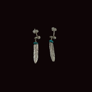 Feather w Turquoise Earrings - MATT925