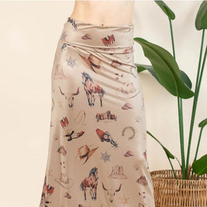 Western Elements Print Maxi Skirt - Avery