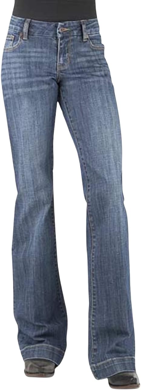 Bottom Corner Pieced Back Jeans - Steston