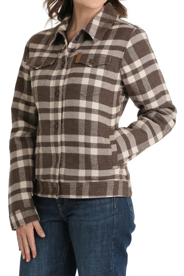 Women's Plaid Trucker Jacket - Cinch