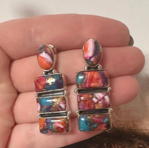 Pink Dream Sterling Silver Earrings - Nizhoni Traders LLC