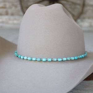 Chunky Turquoise Stone Hat Band/West - Willow Lane Hat Co.
