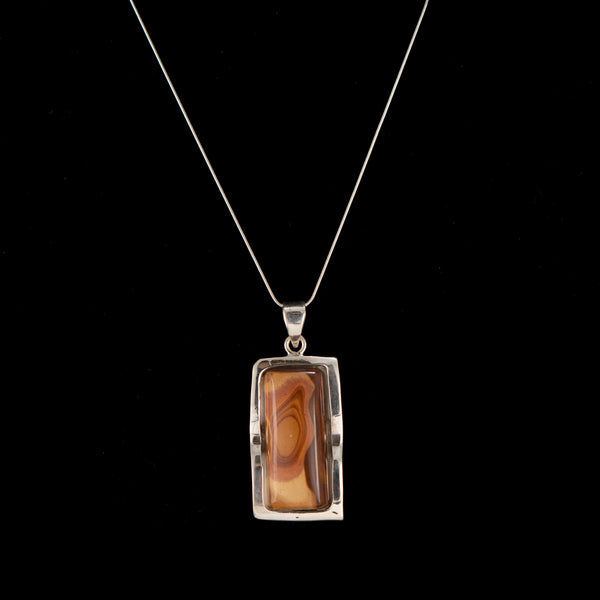 Sterling Rocky Bute Jasper Necklace  - Matt 925 Inc