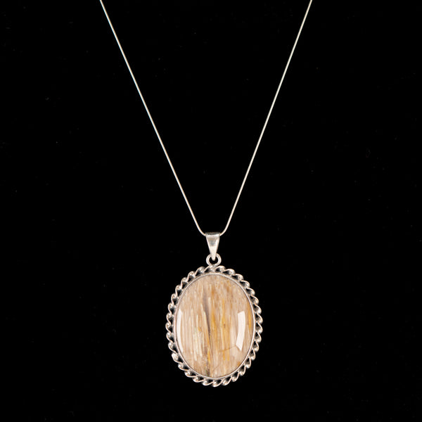 Sterling Petrified Palm Necklace - Matt 925 Inc