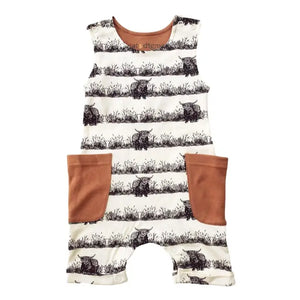 Organic Cotton Sleeveless Romper - Highland Cow