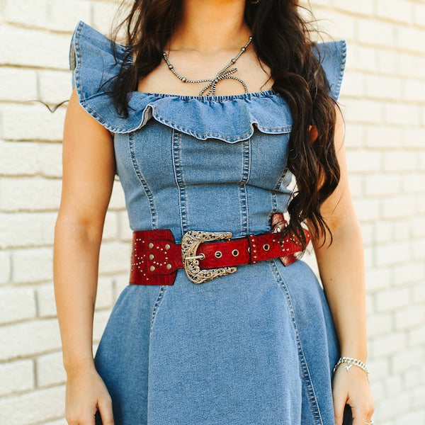 Women's Off Shoulder Ruffle Dress - Lucky & Blessed