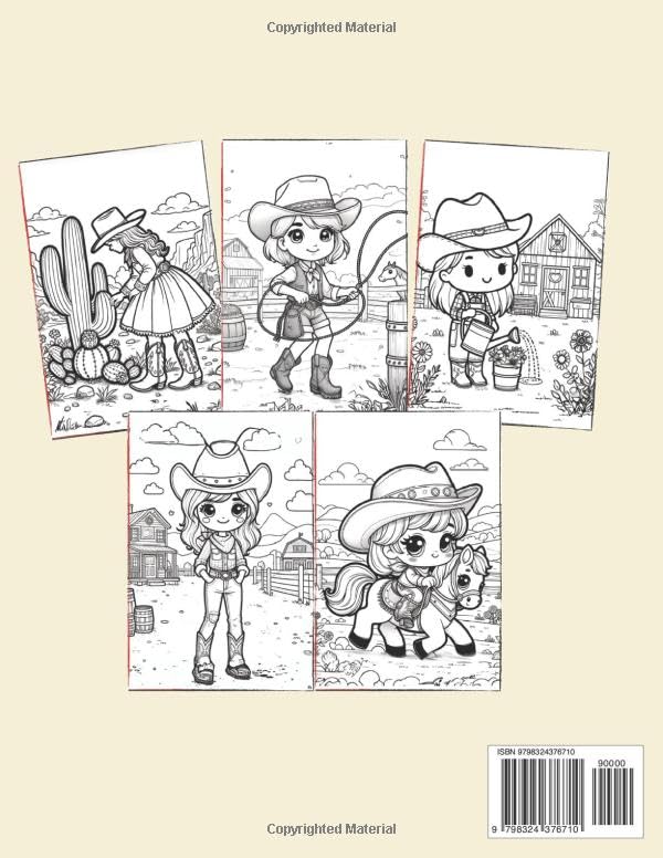 Western Cowgirl Adventure Coloring Book