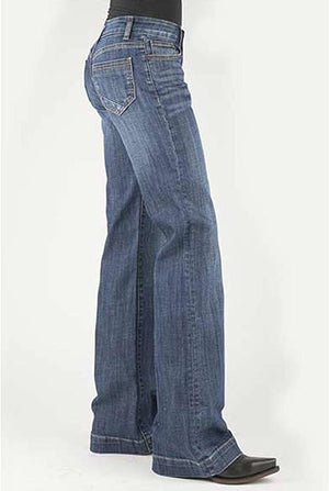 Women's Bottom Corner Pieced Back Jeans - Steston