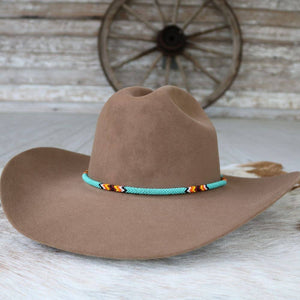 Round Beaded Hat Band (Turquoise) - Willow Lane Hat Co.