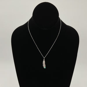 Navajo Feather w Turquoise Necklace - Matt 925 Inc.