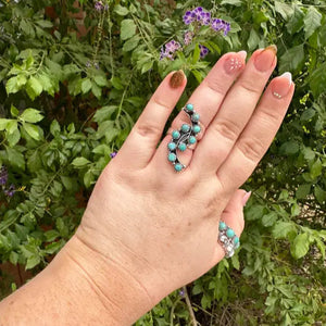 Turquoise Sterling Twister Ring - Nizhoni Traders LLC