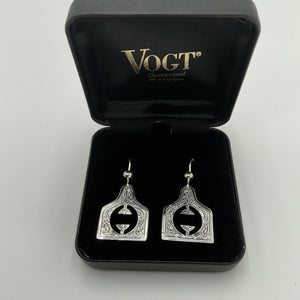Hamley Barrel H Earrings - Vogt Silversmith