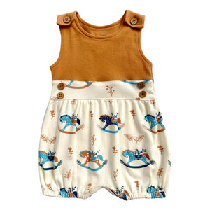Organic Cotton Bubble Romper Rocking Horse