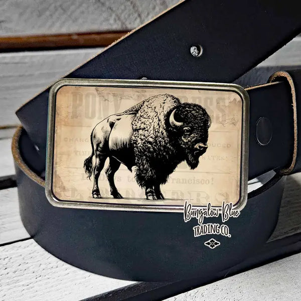Western Buffalo Belt Buckle - Bungalow Blue Trading Co