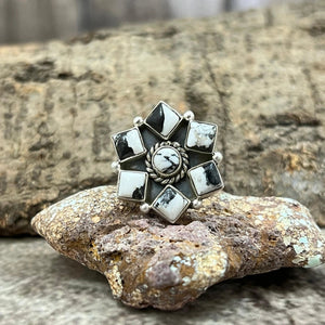 White Buffalo Turquoise Ring - Nizhoni Traders LLC