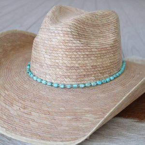 Chunky Turquoise Stone Hat Band/West - Willow Lane Hat Co.
