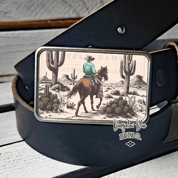 Desert Cowboy Belt Buckle - Bungalow Blue Trading Co.