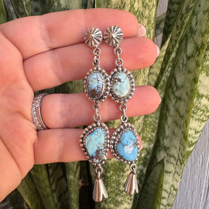 Golden Hills Turquoise Blossom Earrings- Nizhoni Traders LLC