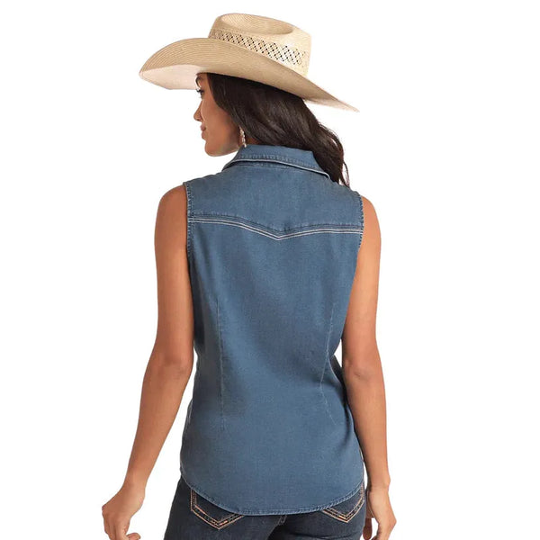 Women's Sleeveless Yoked Snap Shirt  - Panhandle