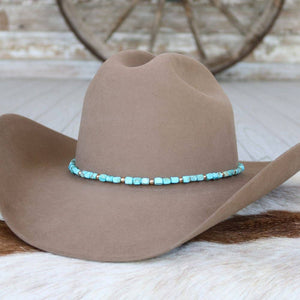 Chunky Turquoise Stone Hat Band/Ellis - Willow Lane Hat Co.