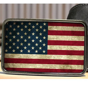 Distressed American Flag Belt Buckle - Bungalow Blue Trading Co