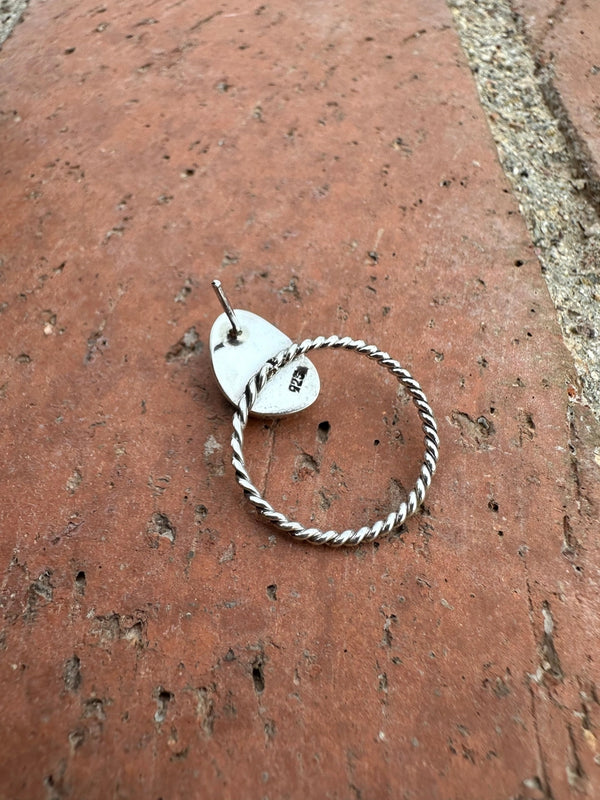 Kingman Turquoise Twisted Hoop E/R - Nizhoni Traders
