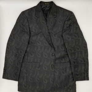 Men's Paisley Style Black Sports Coat - Circle S