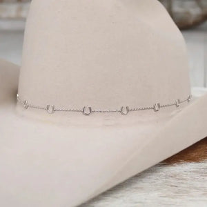 Silver Plated Horseshoe Chain Hat Band