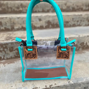 Turquoise Clear Stadium Bag - Western Linen