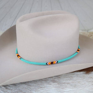Round Beaded Hat Band (Turquoise) - Willow Lane Hat Co.