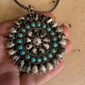 White Buffalo Turquoise Pendant - Nizhoni Traders LLC