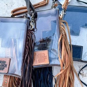 Shayne Large Clear Tooled Crossbody  - Boho Ranch Shop