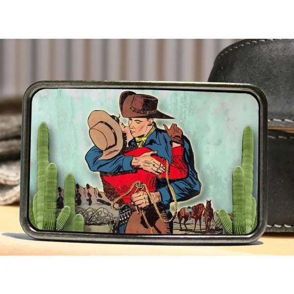 Western Romance Belt Buckle - Bungalow Blue Trading Co
