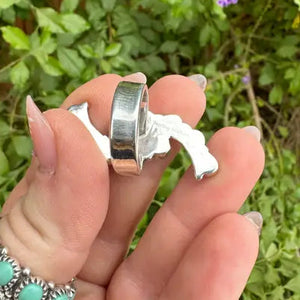 Turquoise Sterling Twister Ring - Nizhoni Traders LLC