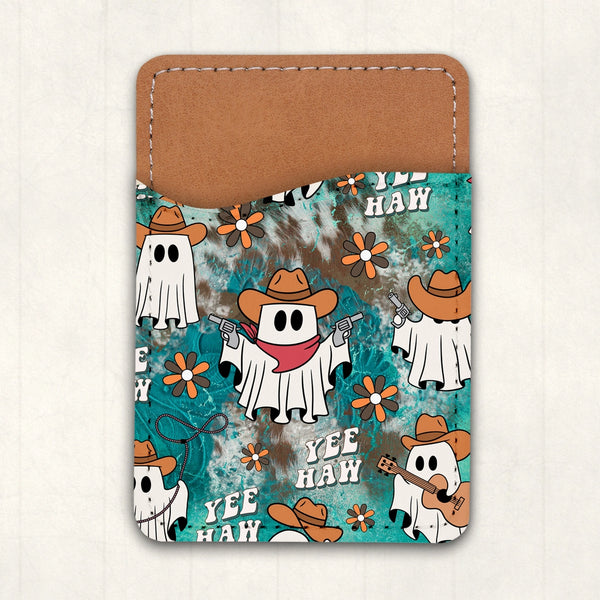 Cute Cowboy Ghosts Phone Card Holder - Bungalow Blue Trading Co