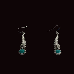 Turquoise Leaf Dangle Earrings - MATT925