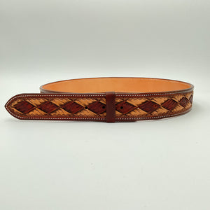 Hamley Hand Carved Large Basket Straight Belt