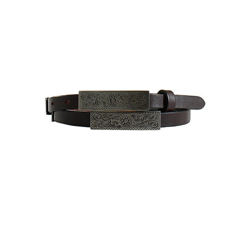 Women's FLORAL CONCHO BROWN Belt - ANGEL RANCH