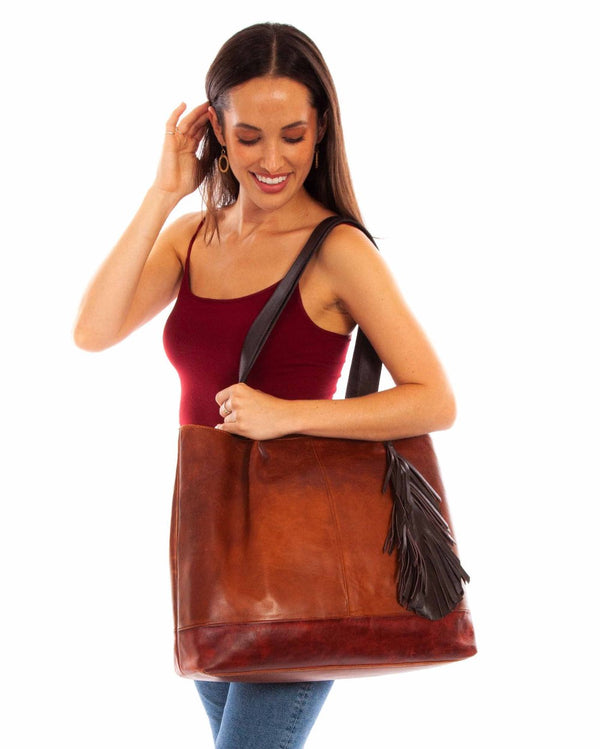 Scully Large Leather Satchel Tote